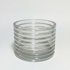 Iridescent Ribbed Glass Candle Jar / Small Planter - 3.5"